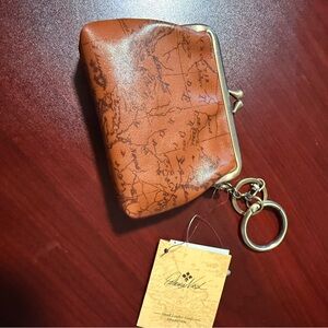 NWT Brown Leather Coin Purse with Keyring